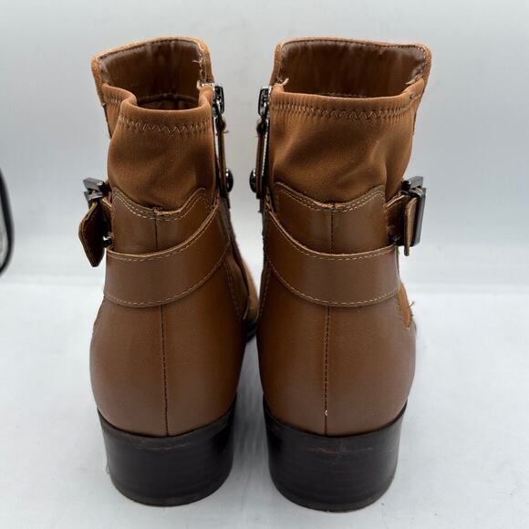 Isaac Mizrahi Live Women’s Brown Suede Side‑Zip Buckle Ankle Booties US 8.5 W - Picture 3 of 14